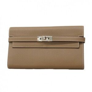 Hermes Wallet Kelly Veau Epsom Etoupe Silver